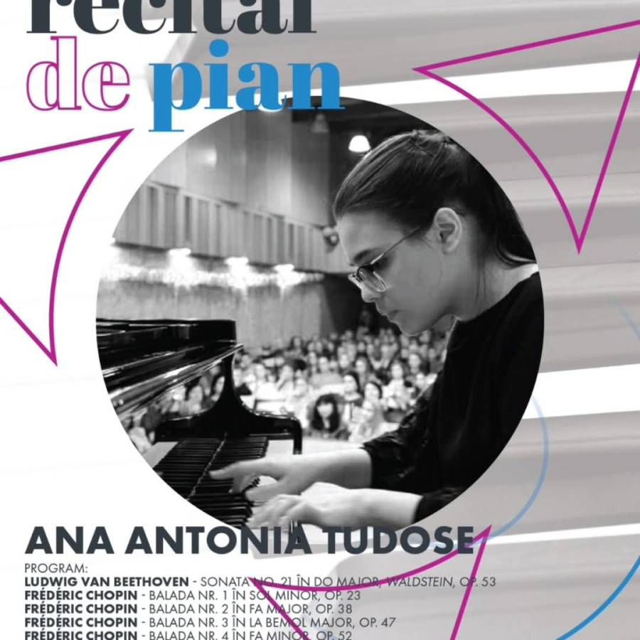 Ploiesteanca Ana Maria Tudose, recital de pian la Ateneul Roman
