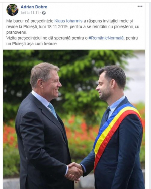 Iohannis vine la Ploiesti, luni, 18 noiembrie