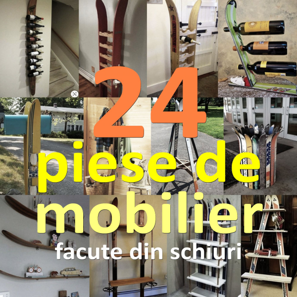 24 piese de mobilier facute din schiuri